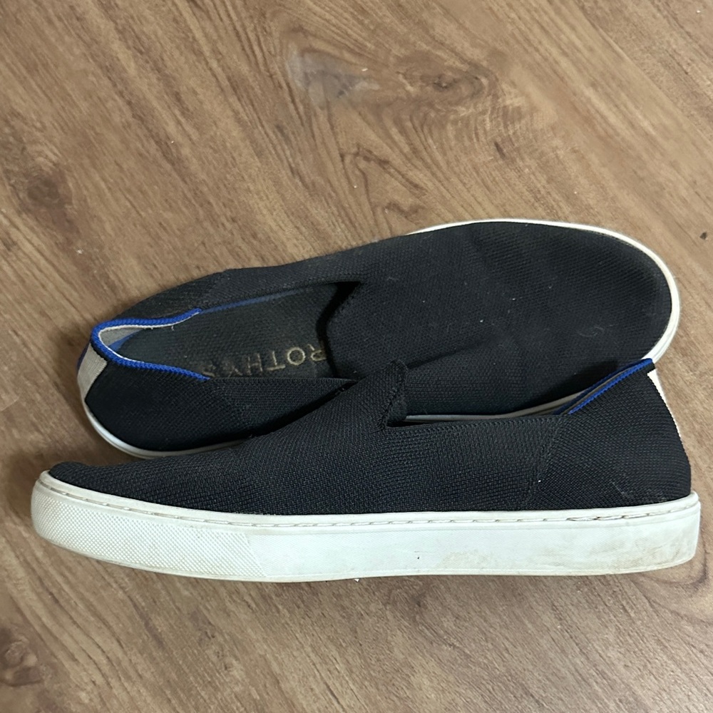 Rothy's Black and Blue Slip-On Sneakers